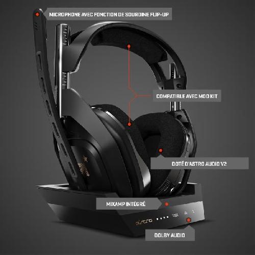 Casque  - Microphone Casque Gamer - Sans fil - Logitech G - A50 - Xbox. PC - Noir