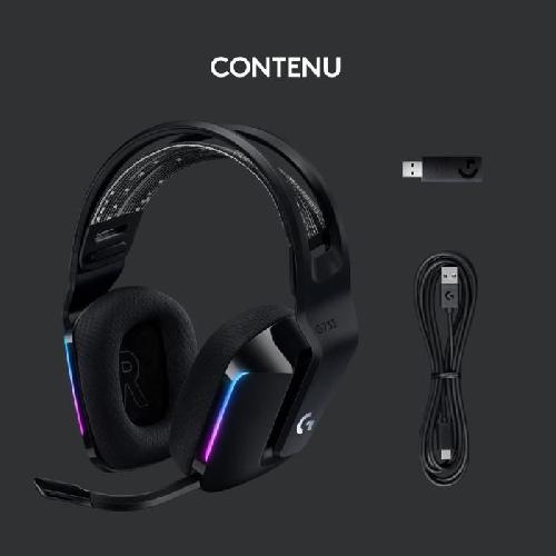 Casque gamer - Sans fil - LOGITECH G - G733 LIGHTSPEED - Noir