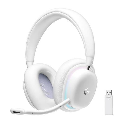 Casque  - Microphone Casque Gamer - Sans fil - Logitech G - G735 Lightspeed - RVB - Micro amovible - Blanc