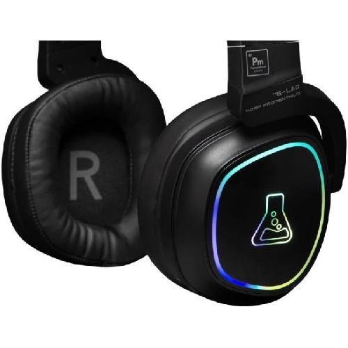 Casque  - Microphone Casque Gamer Sans Fil - The G-Lab - KORP PROMENTHIUM - Microphone - RGB - PC/PS4/Xbox One - Noir