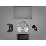 Casque  - Microphone Casque gaming CORSAIR HS65 SURROUND - Blanc. son surround Dolby Audio 7.1 sur PC et Mac