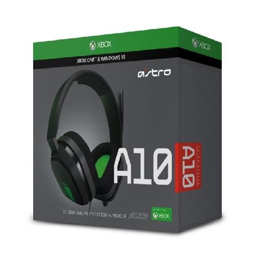 Pack Accessoire Jeux Video Casque Gaming filaire - ASTRO A10 - Compatible Xbox - Gris et Vert