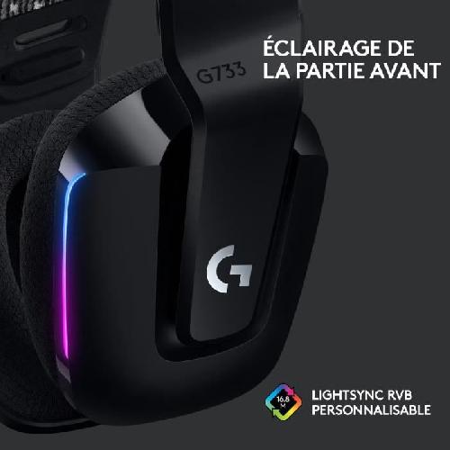 Casque Gaming - Sans fil - LOGITECH G - G733 LIGHTSPEED - Noir