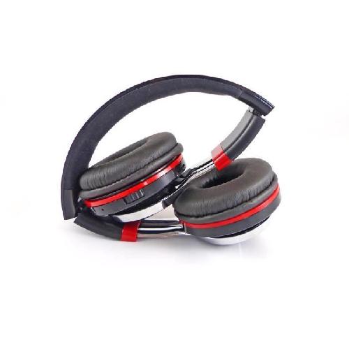 Casque - Ecouteur - Oreillette CASQUE LED BLUETOOTH ROUGE - INOVALLEY - CAQ32-BTH