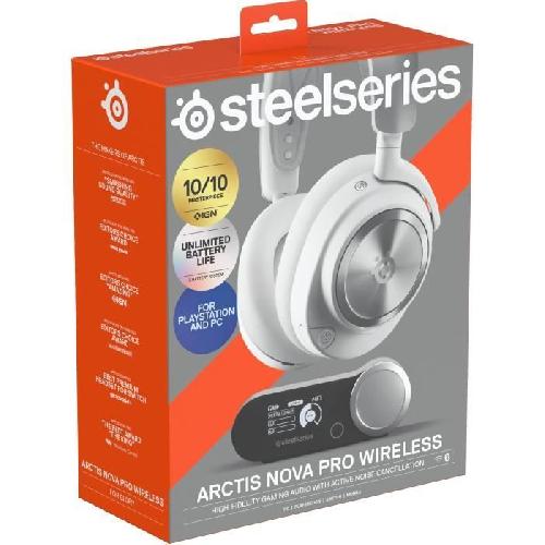 Casque  - Microphone Casque-Micro gaming sans fil - STEELSERIES - Arctis Nova Pro - Blanc