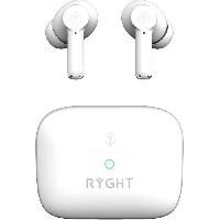 Casque - Microphone - Dictaphone Ecouteurs sans fil - Bluetooth 5.3 - RYGHT - Jumo ANC - Blanc