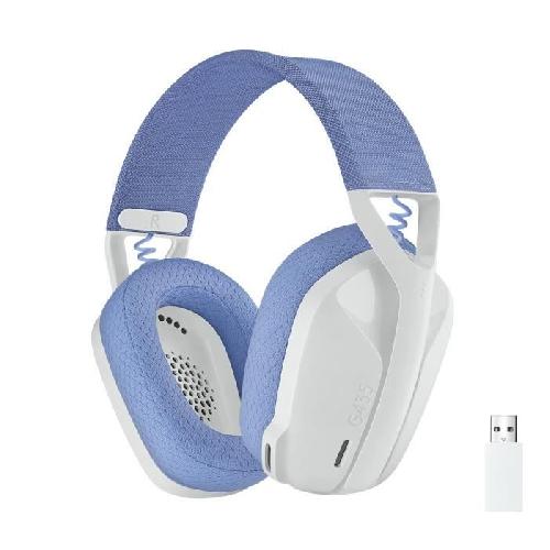 Casque  - Microphone Casque PC Logitech G435 LIGHTSPEED sans fil. Bluetooth. avec micro - Blanc