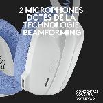 Casque  - Microphone Casque PC Logitech G435 LIGHTSPEED sans fil. Bluetooth. avec micro - Blanc