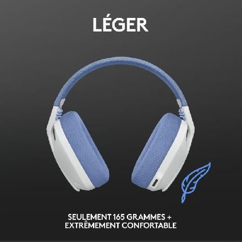 Casque  - Microphone Casque PC Logitech G435 LIGHTSPEED sans fil. Bluetooth. avec micro - Blanc