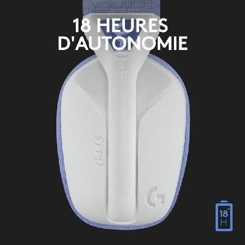 Casque  - Microphone Casque PC Logitech G435 LIGHTSPEED sans fil. Bluetooth. avec micro - Blanc