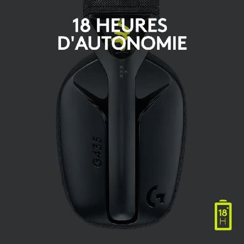 Casque  - Microphone Casque PC Logitech Gaming G435 LIGHTSPEED sans fil. Bluetooth. avec micro - Noir