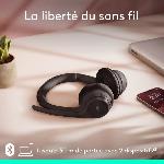 Casque  - Microphone Casque PC Logitech Zone 300 Bluetooth sans fil avec microphone anti-parasite - Noir