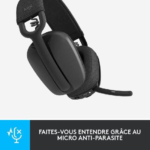 Casque  - Microphone Casque PC Logitech Zone Vibe 100 Casque d''ecoute leger sans fil avec Micro anti-bruit - Graphite