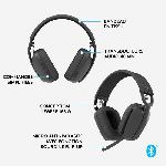 Casque  - Microphone Casque PC Logitech Zone Vibe 100 Casque d''ecoute leger sans fil avec Micro anti-bruit - Graphite