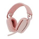 Casque  - Microphone Casque PC Logitech Zone Vibe 100 Casque d''ecoute leger sans fil avec Micro anti-bruit - Rose