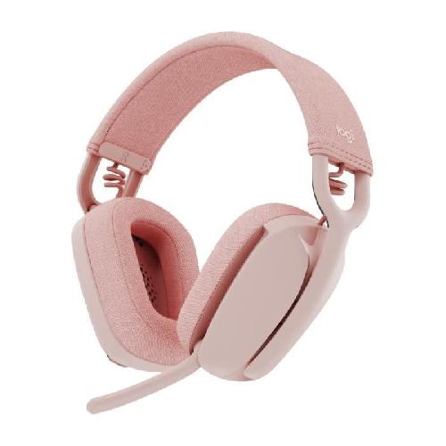 Casque  - Microphone Casque PC Logitech Zone Vibe 100 Casque d''ecoute leger sans fil avec Micro anti-bruit - Rose