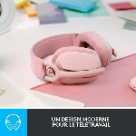 Casque  - Microphone Casque PC Logitech Zone Vibe 100 Casque d''ecoute leger sans fil avec Micro anti-bruit - Rose