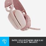 Casque  - Microphone Casque PC Logitech Zone Vibe 100 Casque d''ecoute leger sans fil avec Micro anti-bruit - Rose