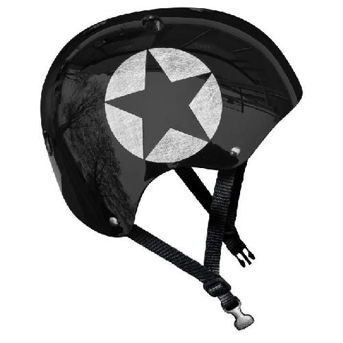 Accessoire - Piece Detachee Vehicule Casque Skate STAMP Black Star - Taille 54-60 cm - Garçon des 6 ans