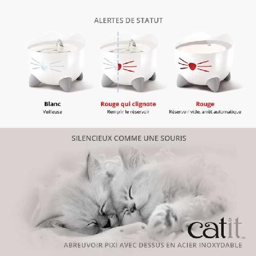 Abreuvoir CAT IT Fontaine a eau automatique pour chat - 2.5 L (Acier inox et filtre)