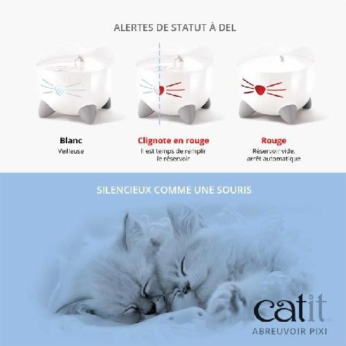 Abreuvoir CAT IT Fontaine a eau automatique pour chat - 2.5 L - Blanc