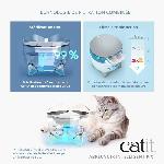Abreuvoir CAT IT Fontaine a eau connectee pour chat - 2L -Acier inox. sterilisation UVC et application-