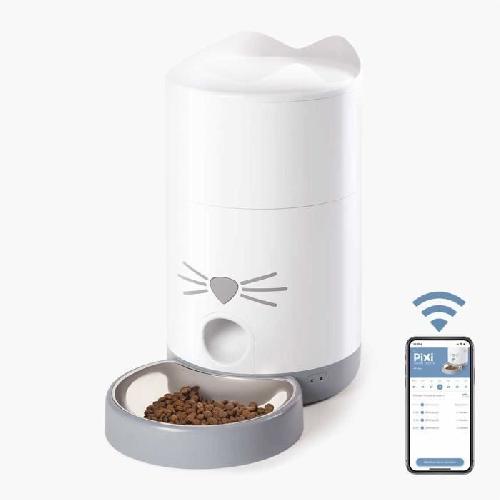 Distributeur D'aliment CATIT - PIXI Distributeur de croquettes connecté pour chat - 1.2 kg (contrôlé par une application)