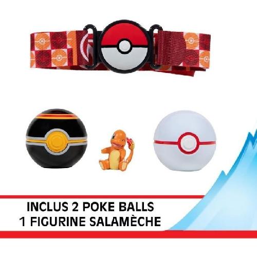 Figurine Miniature - Personnage Miniature Ceinture - BANDAI - Pokémon Clip ?N' Go - 1 ceinture. 2 Poké Balls et 1 figurine Salameche 5 cm