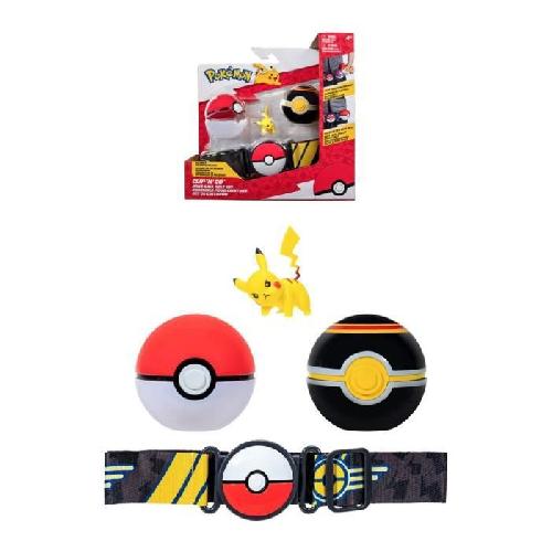 Figurine Miniature - Personnage Miniature Ceinture Clip 'N' Go BANDAI - Pokémon - 1 ceinture. 1 Poké Ball. 1 Luxury Ball et 1 figurine 5 cm Pikachu