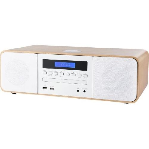 Chaine Hi-fi Chaine compacte Bluetooth - THOMSON - Blanche-Induction - Radio FM-CD-MP3-USB. 50W. Egaliseur. Telecommande. Alim. 230V