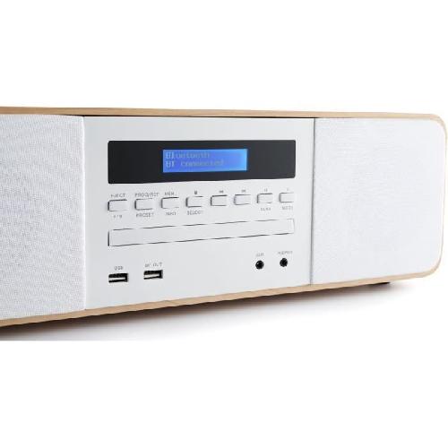 Chaine Hi-fi Chaine compacte Bluetooth - THOMSON - Blanche-Induction - Radio FM-CD-MP3-USB. 50W. Egaliseur. Telecommande. Alim. 230V