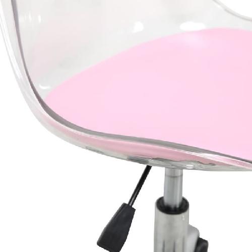 Chaise de bureau  RONNY - Coque transparente et coussin rose - L 52 x P 52 x H 88 cm