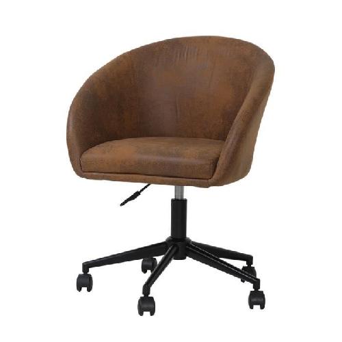 Chaise de bureau - Tissu marron - Metal - L 62 x P 62 x H 88 cm - HECTOR