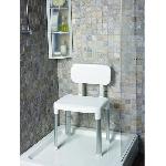 Chaise de douche VITAEASY - En plastique - Supporte jusqu'a 150 kgs - 42 x 34 cm - Blanc et chrome
