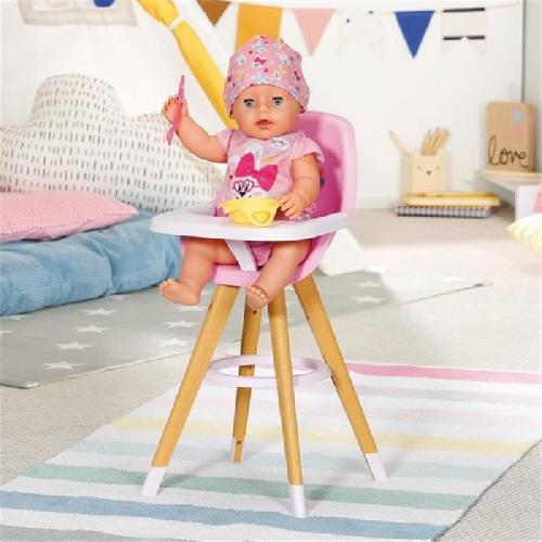 Vetement - Accessoire Poupon Chaise haute pour poupée BABY BORN - ZAPF CREATION - Modele Highchair - Rose et marron