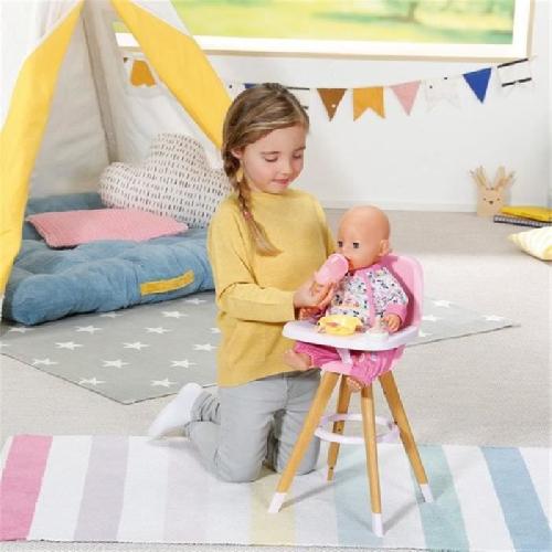 Vetement - Accessoire Poupon Chaise haute pour poupée BABY BORN - ZAPF CREATION - Modele Highchair - Rose et marron