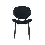 Chaise incurvee en velours noir - Pieds en metal laque noir - L58.5 x l56 x H85 cm - SHEILA