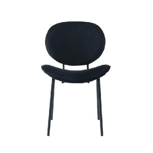 Chaise incurvee en velours noir - Pieds en metal laque noir - L58.5 x l56 x H85 cm - SHEILA