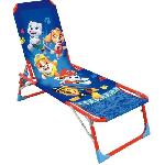 Chaise longue transat pour enfant - FUN HOUSE PAT'PATROUILLE - Pliable - Bleu et rouge