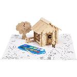 Jeu D'assemblage - Jeu De Construction - Jeu De Manipulation Chalet a Peindre 85 Pieces - JEUJURA - Jeu de Construction en Bois Naturel. Accessoires et Peinture Inclus. 26x24x9 cm