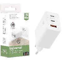 Chargeur - Adaptateur Alimentation Telephone Chargeur Gan 65w 2 Usb-C Power Delivery + 1 Usb A Tnb x6