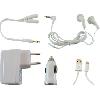 Chargeur - Adaptateur Alimentation Telephone Kit voyage allume-cigare - 220V - cable Iphone - ecouteurs