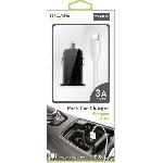 Chargeur - Adaptateur Secteur - Allume Cigare - Solaire Chargeur double USB allume-cigare 3A avec cable type C - Moxie