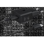 Coque - Bumper - Facade Telephone Chargeur SAMSUNG secteur Rapide - 25W USB C (avec câble) - Noir
