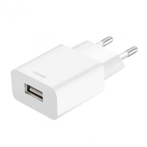 Chargeur - Adaptateur Alimentation Telephone Chargeur secteur 2.4A 1USB blanc - Moxie