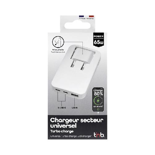 Chargeur - Adaptateur Alimentation Telephone Chargeur secteur 2xUSB-A + 2xUSB-C 65W TNB