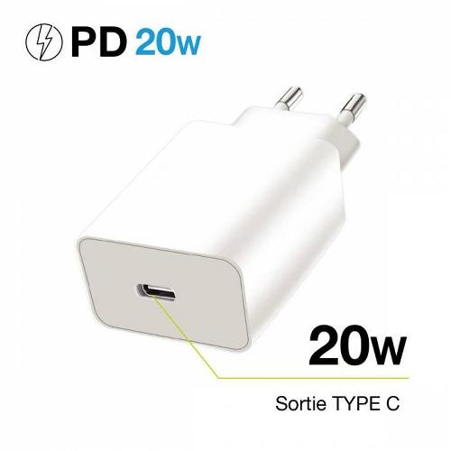 Chargeur - Adaptateur Alimentation Telephone Chargeur Secteur type-C Power delivery 20W - Moxie