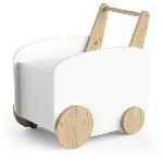 Chariot de rangement a roulettes - FIRMIANA - Style scandinave - Blanc mat / Chene kronberg - 49.8 x 35 x 52.5 cm - DEMEYERE