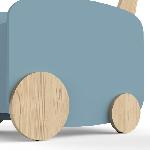 Chariot A Pousser Chariot de rangement a roulettes - FIRMIANA - Style scandinave - Bleu orage et bois naturel - 49.8 x 35 x 52.5 cm - DEMEYERE