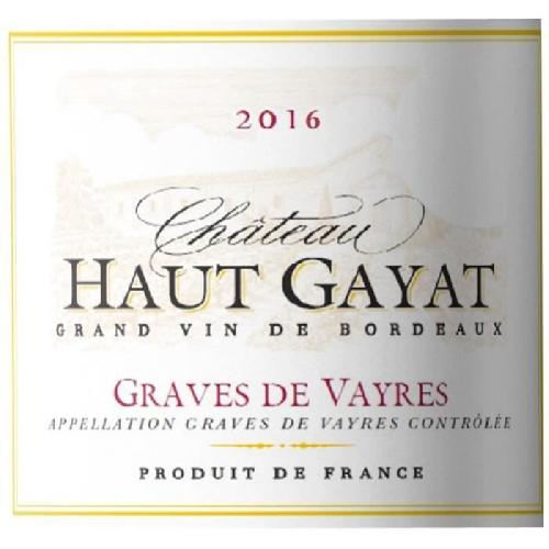 Vin Rouge Château Haut Gayat Graves de Vayres - Vin rouge de Bordeaux